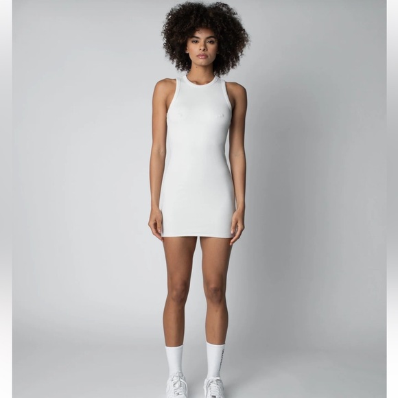TALENTLESS Dresses & Skirts - TALENTLESS White Sleeveless Halter Bodycon Dress | Bone